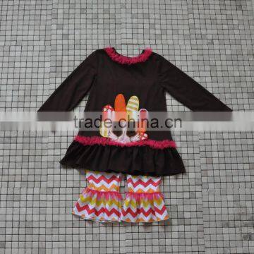 2016 fall winter holiday turkey ruffle legging kids thanksgiving outfits clothing