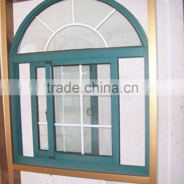 Arched nice aluminum windows double ocean view casement window with clear glass