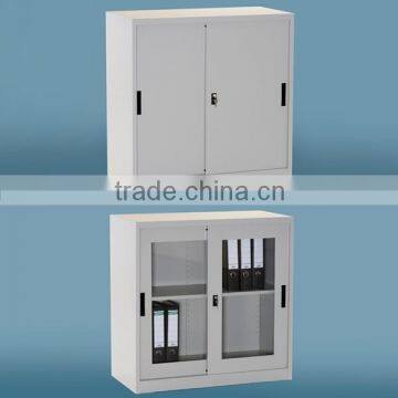 Glass Door Steel Book Cabinet/sliding Door Metal Book Cabinet /full High Office Storage Book Cabinet photo-3