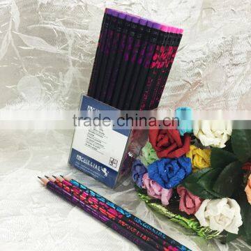 Standard Size Round Shape Soft Wood 72pcs Heat Rolling Laser HB Pencil With Eraser photo-2