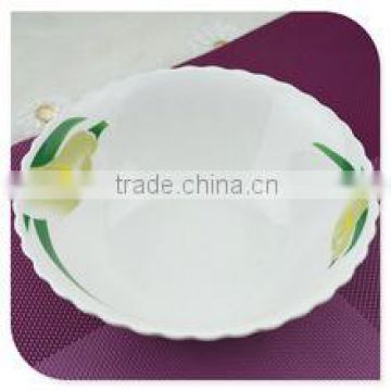 7 inch porcelain salad bowl with GGK design, cut edge GGK ceramic bowl for sudan