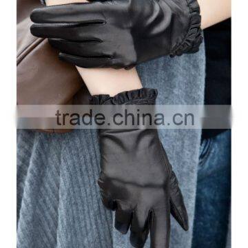 Fashion leather glove for winter in lixian