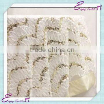 YHT#152 ribbon sequin polyester banquet wedding wholesale cheap table cloth linen overlay