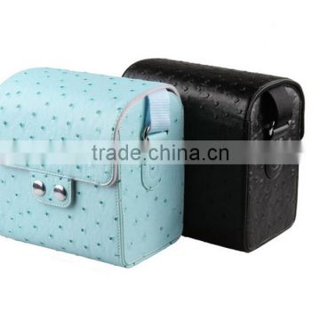 Alibaba competitive price fancy ostrich leather Camera Bag in Dongguan