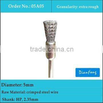 5mm HP Shank Cup Shape Extra Rough Crimped Steel Wire Brushes for Tough Cleaning Tasks