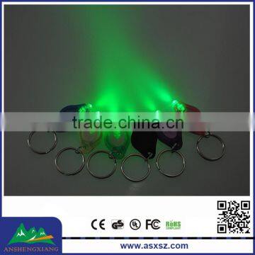 High Brightness Cheap Custom Green Light LED Key Chain KeyChain