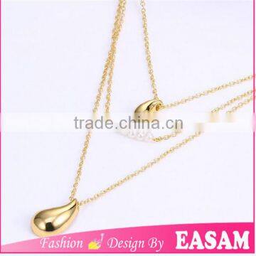 Fashion Three Layer Pearl Gold Necklace Designs Quality Choice photo-3