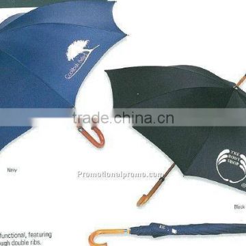 Imprinted Wooden handle straight Umbrella