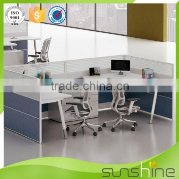 2 seat office desk staff workstation back to back desk partition screen wholesale