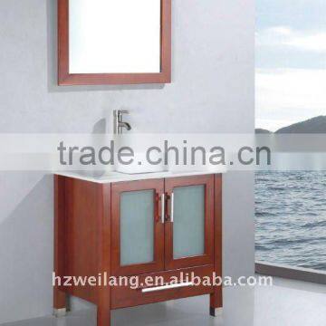 Modern solid wood cherry bathroom furniture vanity