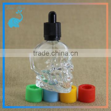 30ml skull glass dropper bottles with colored dropper caps glass dropper bottles