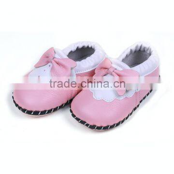 2016 New arrival soft sole leather wholesale baby shoes