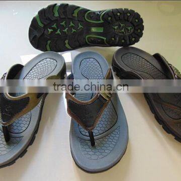 2015 latest style OEM custom logo leather slippers shoes for men