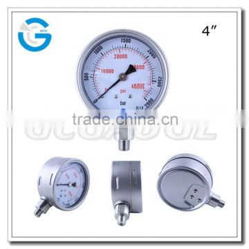 High quality stainless steel bottom connection high pressure gauge