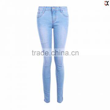 mid rise light wash ripped cutom skinny jeans JXA096