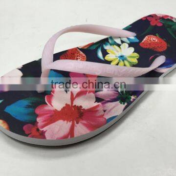 663 LOULUEN Heat Transfer Printing Colorful Wholesale EVA Flip Flops Beach Slipper