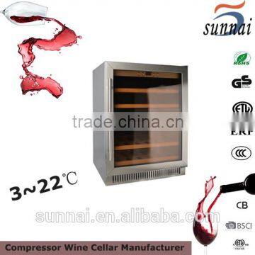 142L single zone with silver panel compressor wine fridge