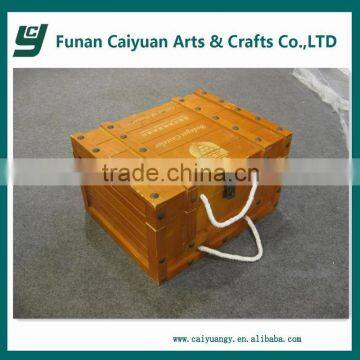 2014 hot sell popular wine box high quality 6 bottles wooden wine box