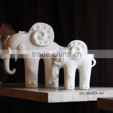 White marble elephant statue decoration