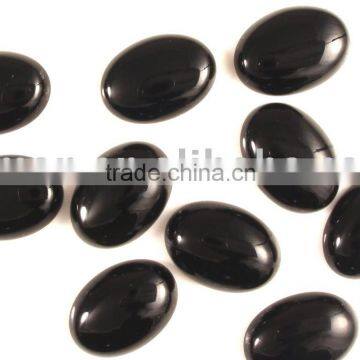 18x13mm oval black agate stone cabochon