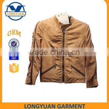 Low Price Breathable woman PU Leather Winter Jacket