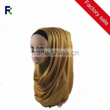 Hot Sale Beautiful Charming Women New Arrival Gold Many color Lurex Muslim Hijab Shimmer Glitter Shawls Viscose Scarf