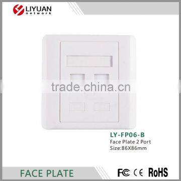 LY-FP06-B alibaba Standard 2 port network faceplate