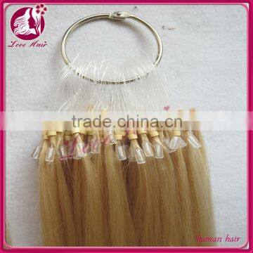 Wholesale blond 100% remy brazilian micro links hair extensions