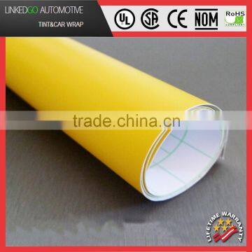 Car Wrapping Vinyl Film 1.52*30M Matte Yellow Vinyl Wrap Car Wrap Film