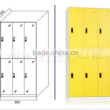 Metal Supermarket Locker 6 Door Yellow Wardrobe Electronic Cabinet photo-4