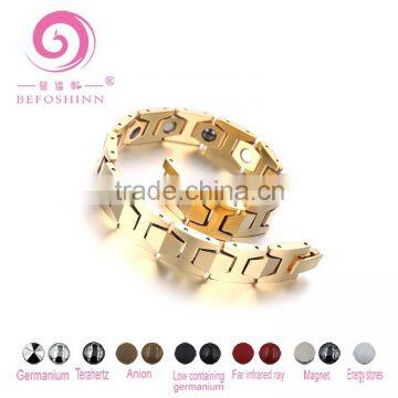 Korea Hot Sale Health Gold Plated Tourmaline Infrared Magnetic Wholesale Tungsten Bracelet With Germanium photo-3