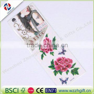 Hot Sale Flower Waterproof Temporary Tattoos Stickers For Decorative