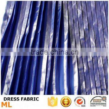 Evening Dresses Fabric Golden Embossing Bronzed Fabric Pleating Dresses Fabric for Fashion Women Clothing