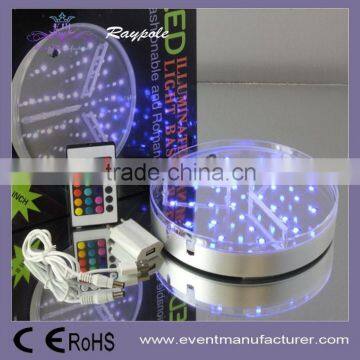 8 inch round vase center piece rgbw led base