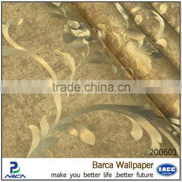 Glitter economic wallper for KTV and hotel gold foil wallpaper