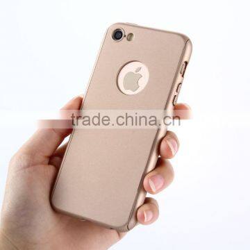 360 Degree Full Cover Plastic Hard Case for IPhone 7 7 Plus Shockproof Case With Tempered Glass