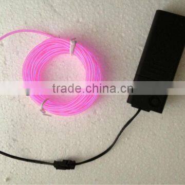 outstanding pink 2.3mm el wire 5meter+3V AA battery pack