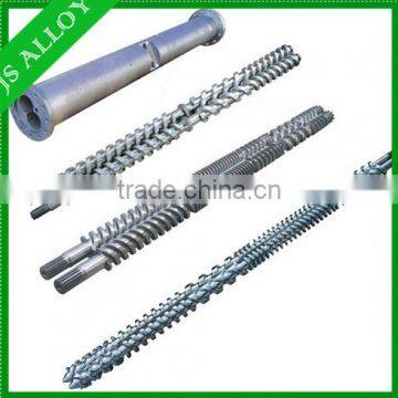 Twin screw and barrel extruder parallel double screw barrel