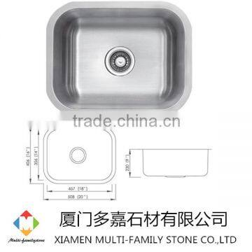 drawn stainless steel undermount sink UD-09