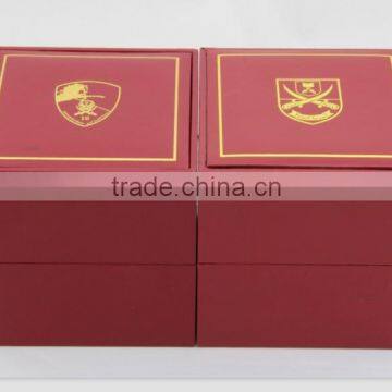 High quality square packaging box with custom gold stamping Logo and soft pad