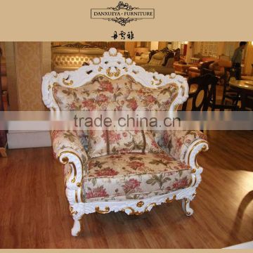 Flower carved single ended sofa