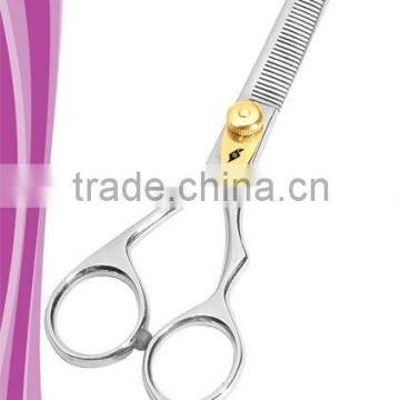 Prosperity thinning scissor 44 teeth 6 inch removable finger rest adjustable gold tension dial mirror finish