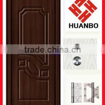 Europe design wood mdf pvc door wooden interior doors with hinges