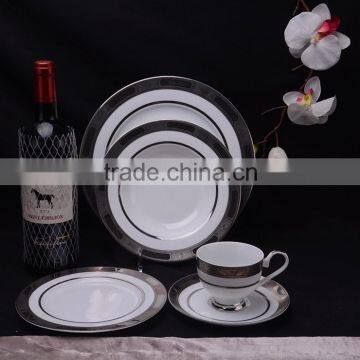 Dark silver design of luxury bone china dinnerware set