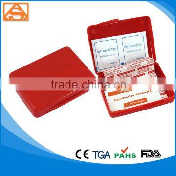 Mini first aid kit with plastic box