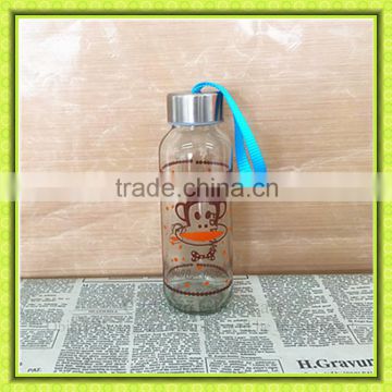 Drinking water glass tumbler 300ml for beverage with cute monkey printing