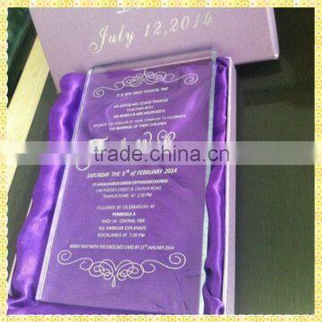 Personalized Engraved Crystal Wedding Invitation Card For Guest Souvenir Gifts