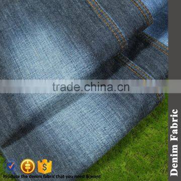 100%cotton blue color 6oz twill denim fabric with slub