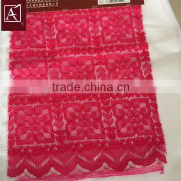 2016 Rose-carmine Lace Fabric Designs for Women Dress