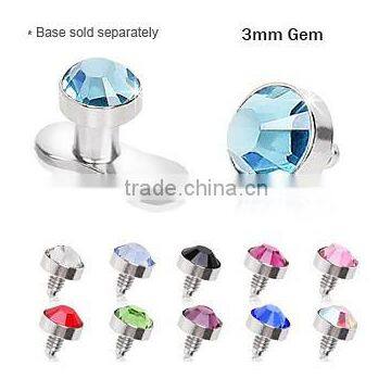 3mm Flat Dermal Top With Gem